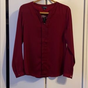 The Limited Maroon Elegant Long Sleeve Blouse NWT